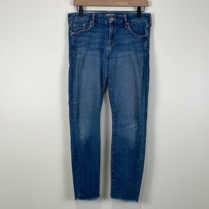 MOTHER Jeans Looker Ankle Fray 29 Girl Crush Mid-Rise Stretch